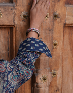 Indigo Paisley Cotton Oversized Shirt