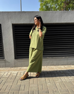 Light Green Short Culotte Cotton Flex Co-Ord Set