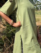 Light Green - Black Culotte Cotton Flex Co-Ord Set