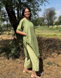 Light Green Culotte Cotton Flex Co-Ord Set