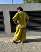 Lime Green Short Culotte Cotton Flex Co-Ord Set
