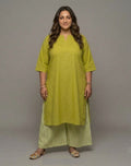Lime Green Culotte Cotton Flex Co-Ord Set | Designed for Curves, Up to 6XL