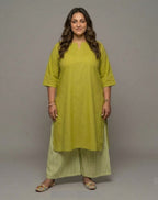 Lime Green Culotte Cotton Flex Co-Ord Set | Designed for Curves, Up to 6XL