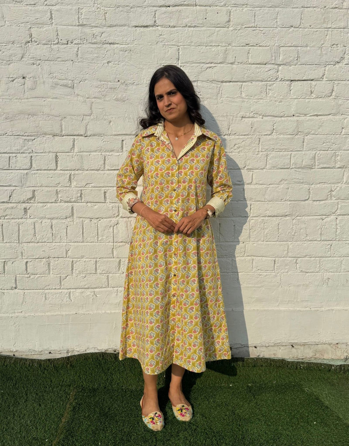 Olive Butti Cotton Regular Fit Dress