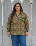 Bangalore Garden Paisley Cotton Oversized Shirt | Designed for Curves, Up to 6XL