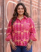 Jaipur Ikat Cotton Oversized Shirt | Designed for Curves, Up to 6XL