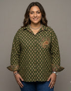 Bangalore Garden Butti Cotton Oversized Shirt | Designed for Curves, Up to 6XL