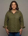 Bangalore Garden Butti Cotton Oversized Shirt Without Pocket | Designed for Curves, Up to 6XL