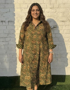 Banglore Garden Paisley Cotton Regular Fit Dress| Designed for Curves, Up to 6XL