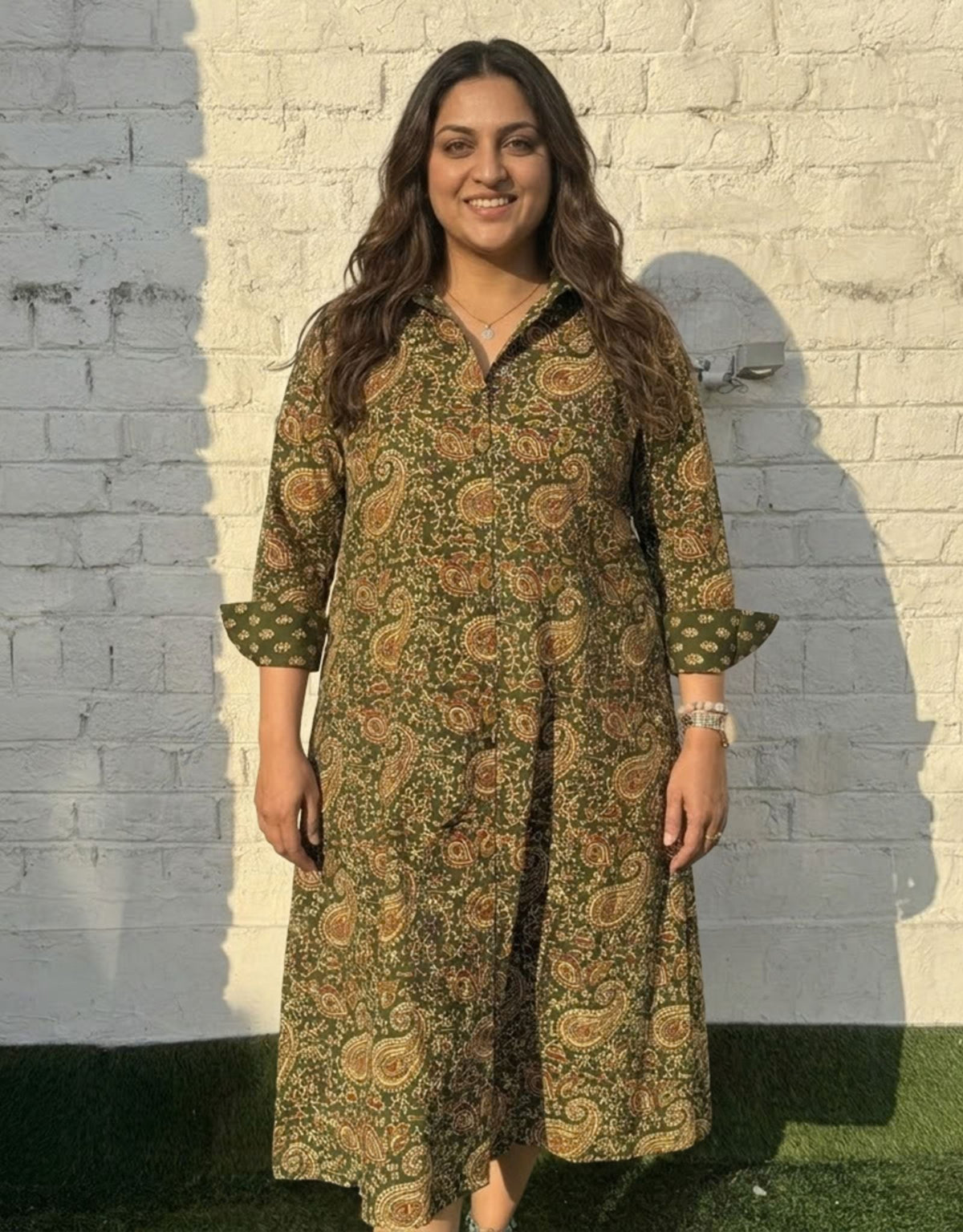 Banglore Garden Paisley Cotton Regular Fit Dress| Designed for Curves, Up to 6XL