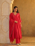 Festive MulChanderi Kurta Set with Dupatta - Raani