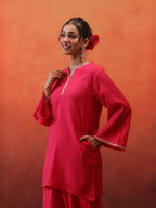 MulChanderi Short Kurta With Balloon Pant - Raani