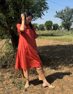 Rust Culotte Cotton Flex Co-Ord Set