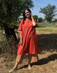 Rust Culotte Cotton Flex Co-Ord Set