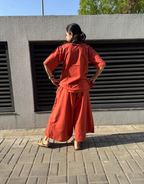 Rust Short Culotte Cotton Flex Co-Ord Set
